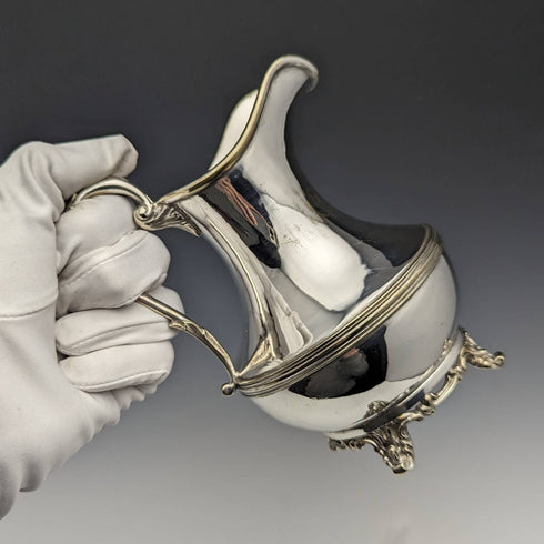 英國古董銀盤奶油壺